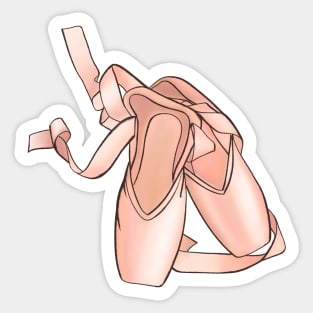 pink pointe shoes Sticker